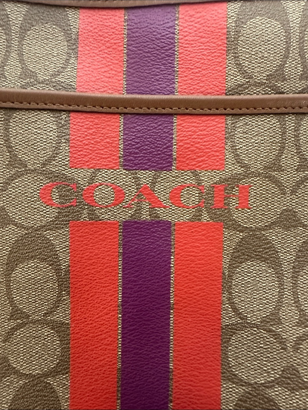 Coach Varsity Stripe Large File Rowan Crossbody Bag Purse - Picture 3 of 15